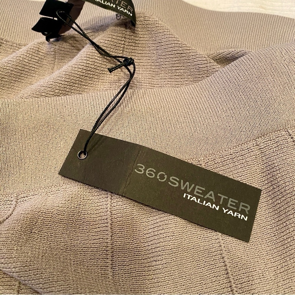 360 Sweater Gray Taupe Long Maxi Knit Pencil Skirt Size Large Italian Yarn NWT - Picture 12 of 12